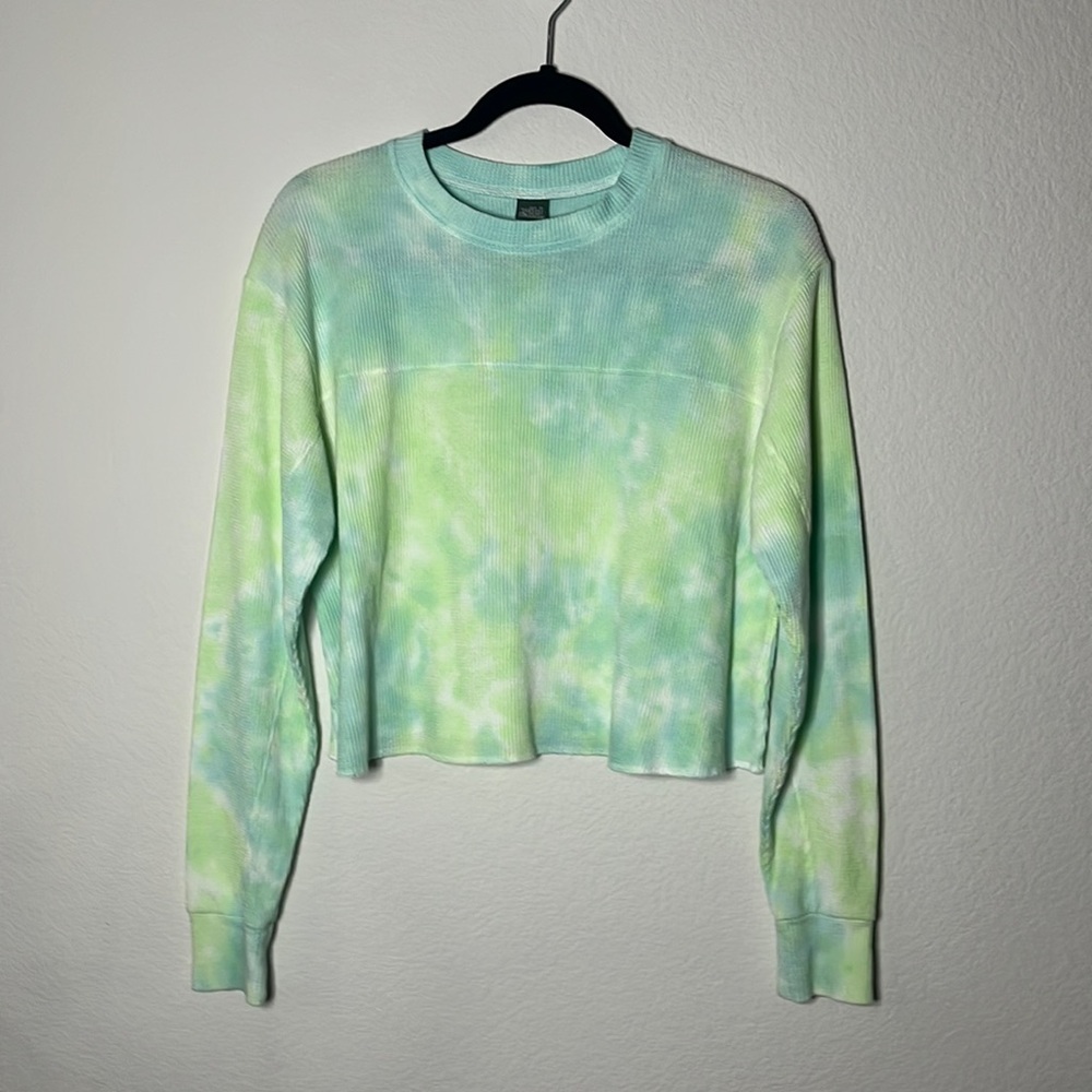 Wild fable women’s waffle knit and Green & aqua marine Tie Dye Long Sleeve Small
